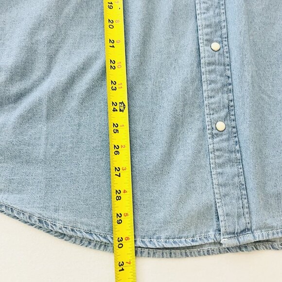 TRUE RELIGION Men's Chambray Long Sleeve Blue Western Pearl Snap Shirt Sz XL NWT - Picture 14 of 14